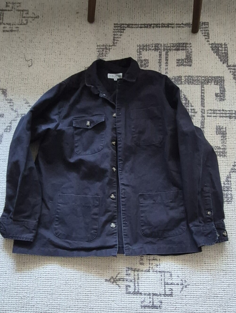 Peau De Loup Car Coat Dark Blue